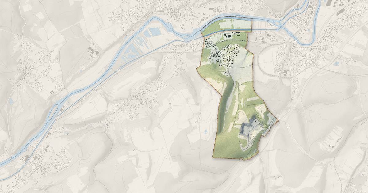 Portrait cartographique de Berche : relief, eau, forêts, bâti et voies, calculés à partir des données de l'IGN