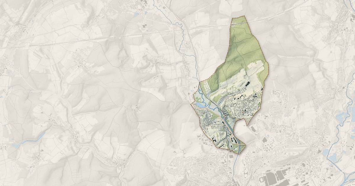 Portrait cartographique de Bethoncourt : relief, eau, forêts, bâti et voies, calculés à partir des données de l'IGN