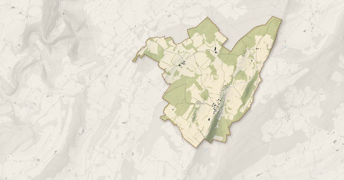 Portrait cartographique de La Bosse : relief, eau, forêts, bâti et voies, calculés à partir des données de l'IGN