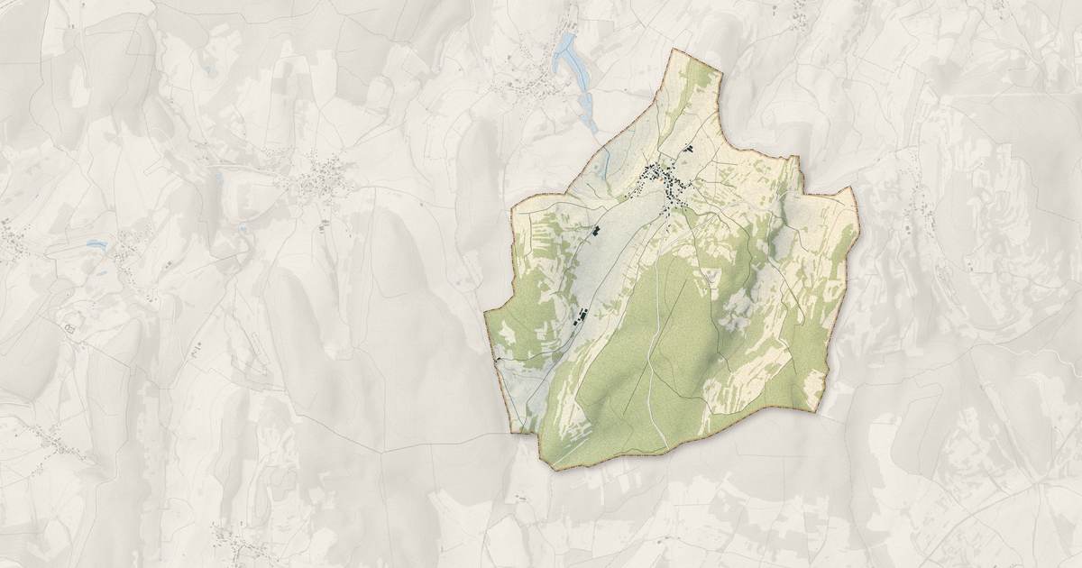 Portrait cartographique de Bournois : relief, eau, forêts, bâti et voies, calculés à partir des données de l'IGN
