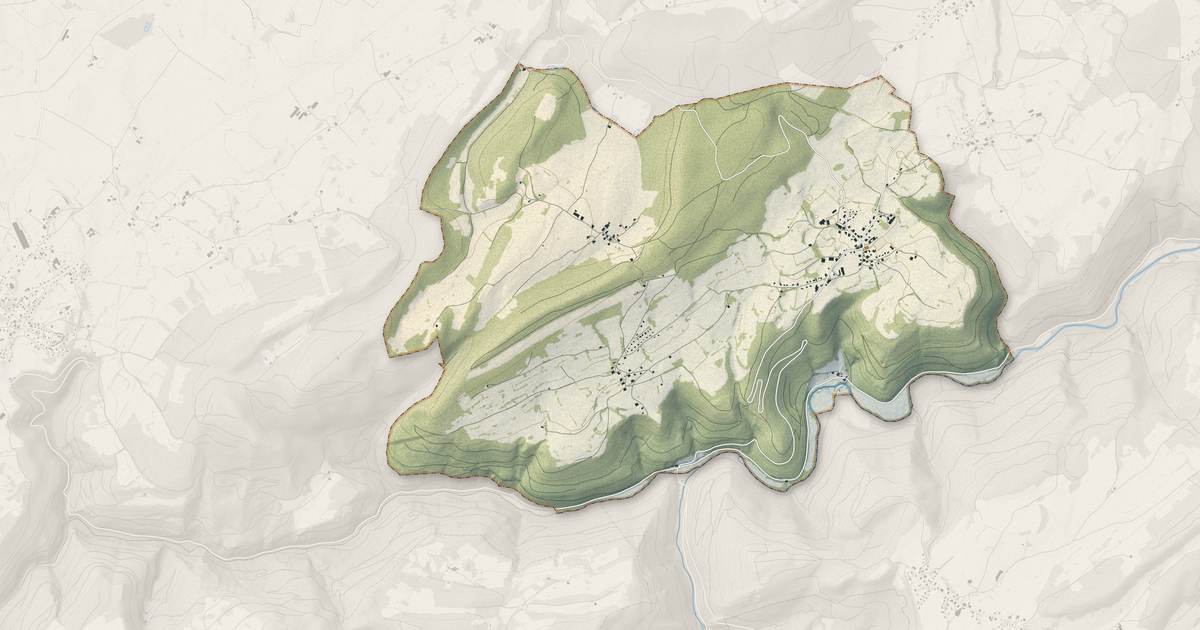Portrait cartographique de Bretonvillers : relief, eau, forêts, bâti et voies, calculés à partir des données de l'IGN