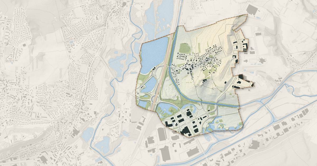 Portrait cartographique de Brognard : relief, eau, forêts, bâti et voies, calculés à partir des données de l'IGN