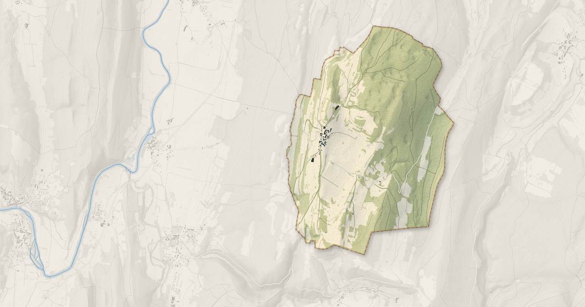 Portrait cartographique de By : relief, eau, forêts, bâti et voies, calculés à partir des données de l'IGN
