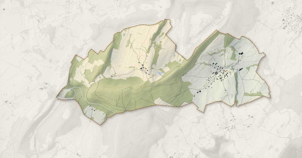 Portrait cartographique de Chamesey : relief, eau, forêts, bâti et voies, calculés à partir des données de l'IGN