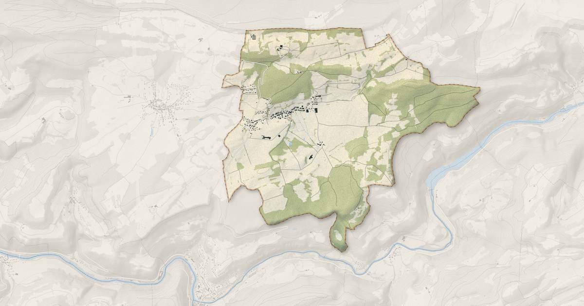 Portrait cartographique de Chamesol : relief, eau, forêts, bâti et voies, calculés à partir des données de l'IGN