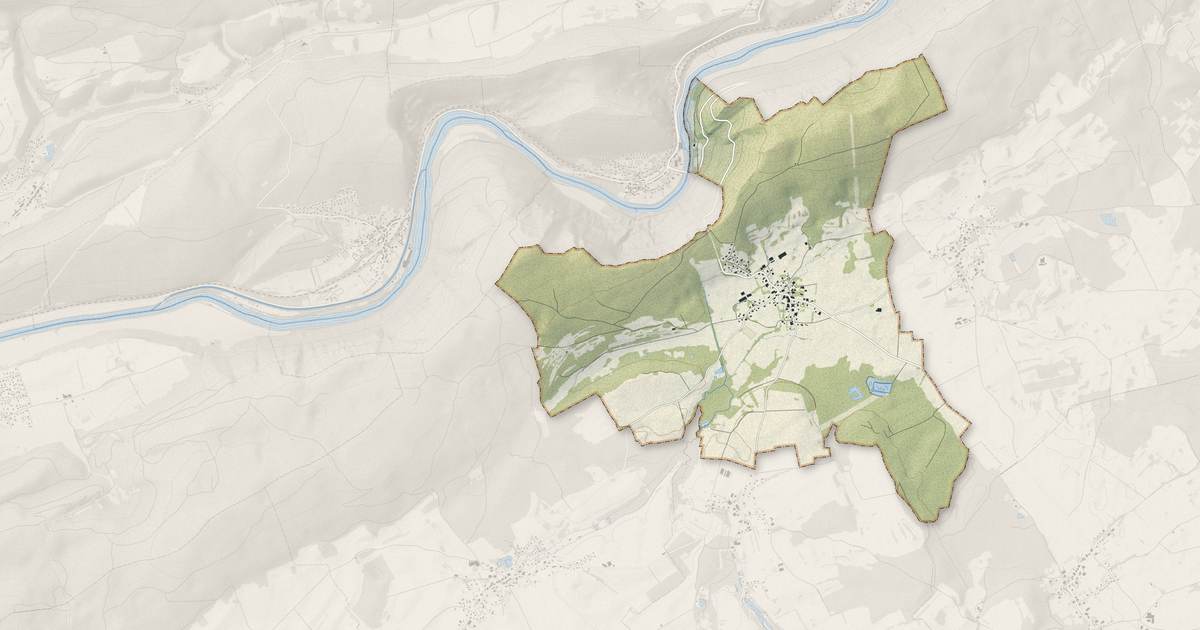 Portrait cartographique de Champlive : relief, eau, forêts, bâti et voies, calculés à partir des données de l'IGN