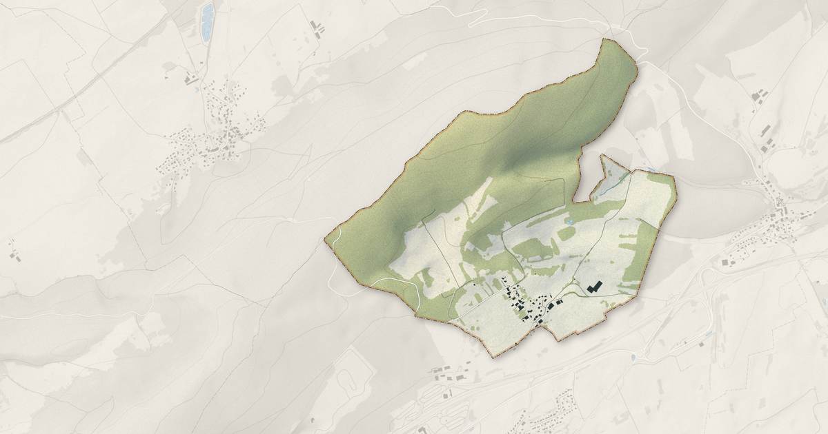 Portrait cartographique de Champoux : relief, eau, forêts, bâti et voies, calculés à partir des données de l'IGN