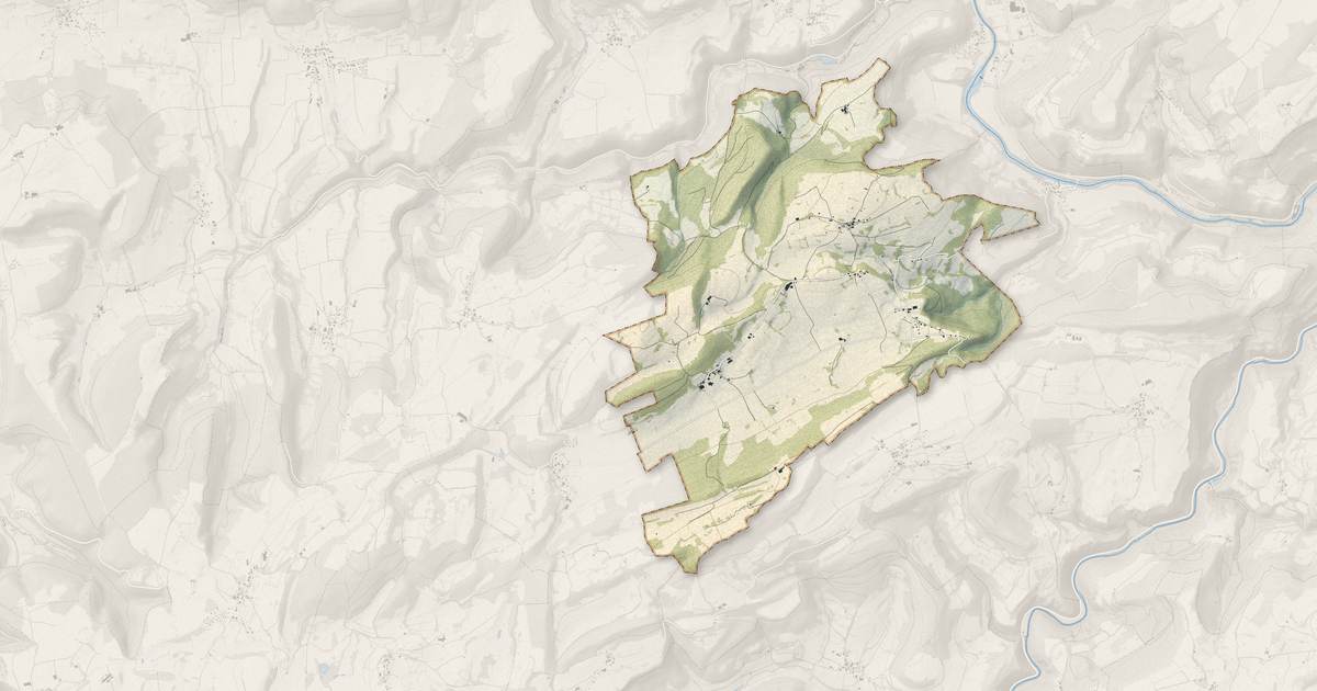 Portrait cartographique de Les Terres-de-Chaux : relief, eau, forêts, bâti et voies, calculés à partir des données de l'IGN