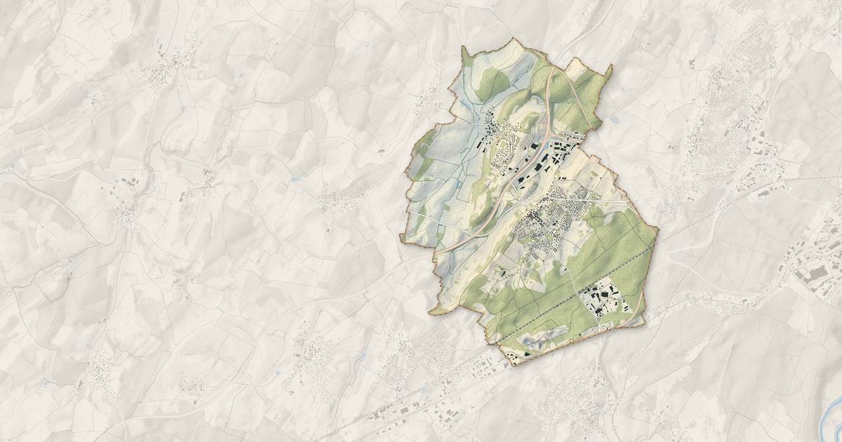 Portrait cartographique de Chemaudin et Vaux : relief, eau, forêts, bâti et voies, calculés à partir des données de l'IGN
