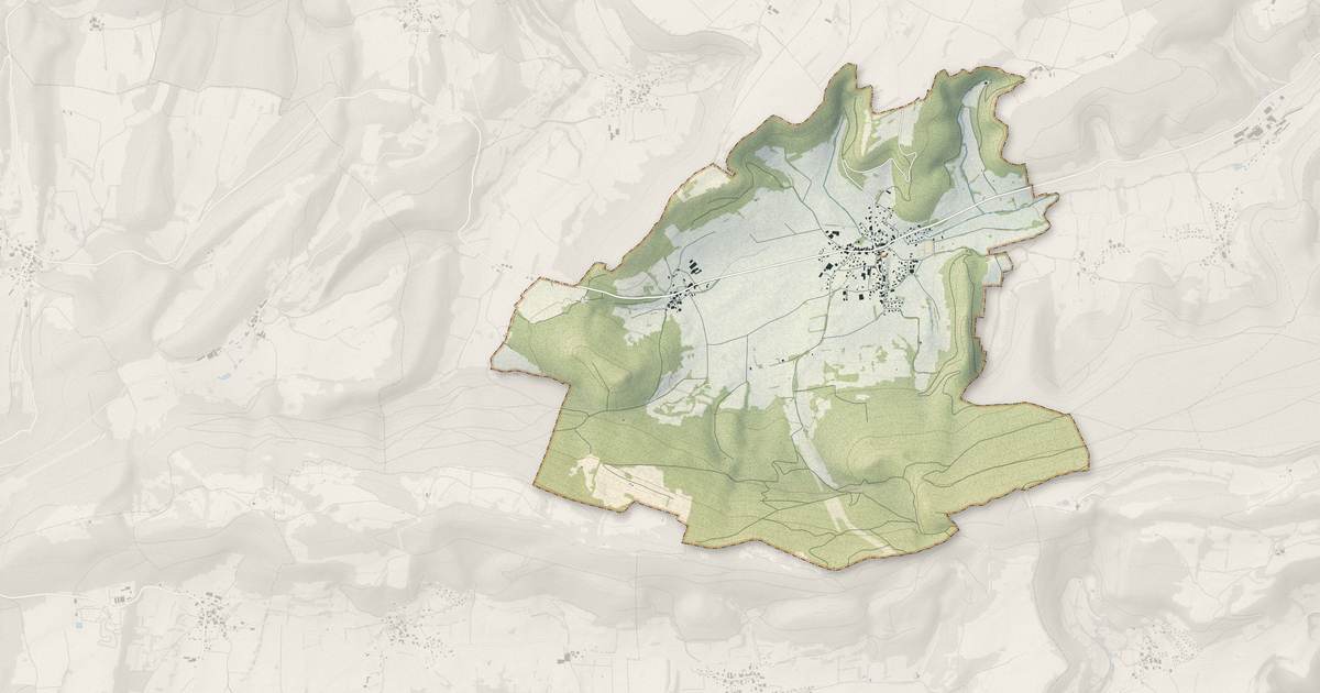 Portrait cartographique de Dambelin : relief, eau, forêts, bâti et voies, calculés à partir des données de l'IGN