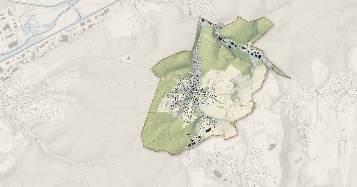 Portrait cartographique de Dampierre-les-Bois : relief, eau, forêts, bâti et voies, calculés à partir des données de l'IGN
