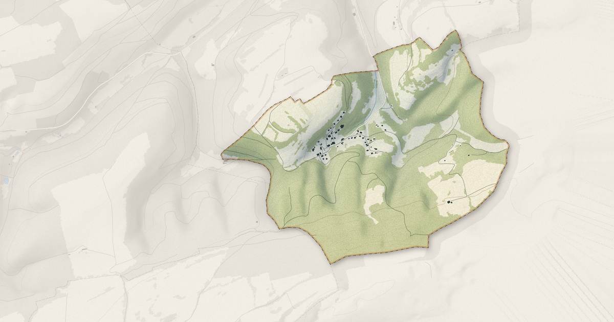 Portrait cartographique de Dannemarie : relief, eau, forêts, bâti et voies, calculés à partir des données de l'IGN