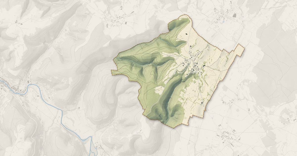 Portrait cartographique de Durnes : relief, eau, forêts, bâti et voies, calculés à partir des données de l'IGN