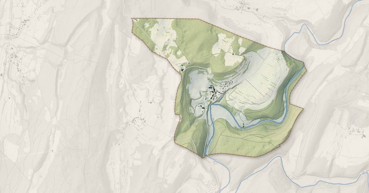 Portrait cartographique de Échay : relief, eau, forêts, bâti et voies, calculés à partir des données de l'IGN