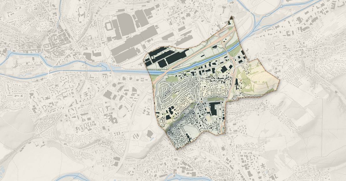 Portrait cartographique de Exincourt : relief, eau, forêts, bâti et voies, calculés à partir des données de l'IGN