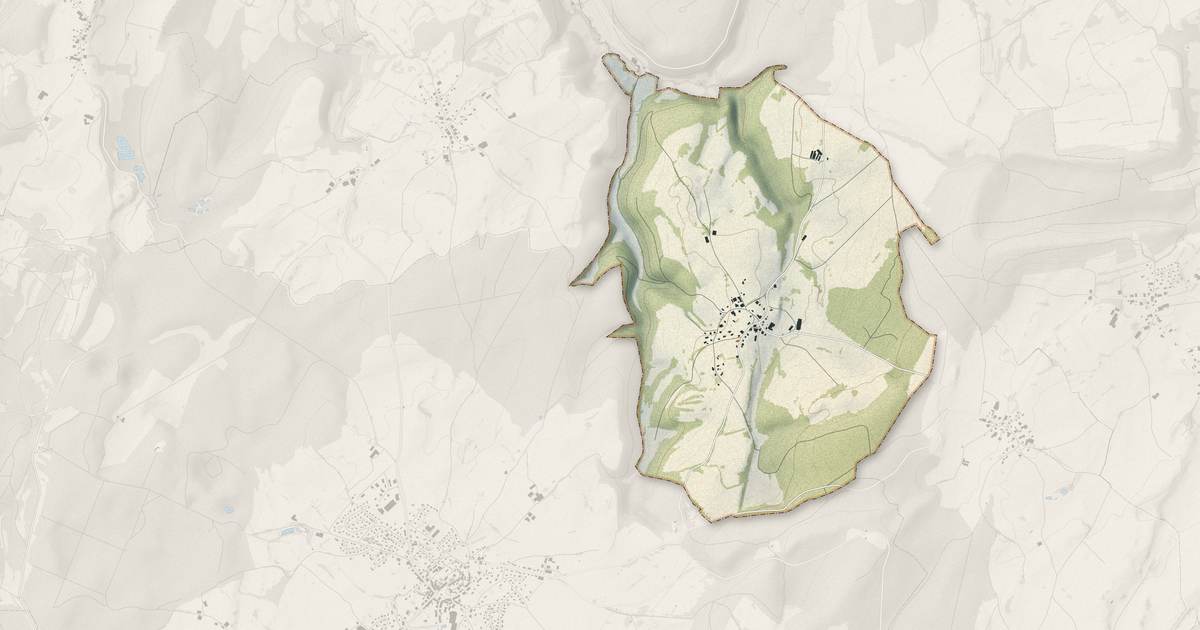 Portrait cartographique de Eysson : relief, eau, forêts, bâti et voies, calculés à partir des données de l'IGN