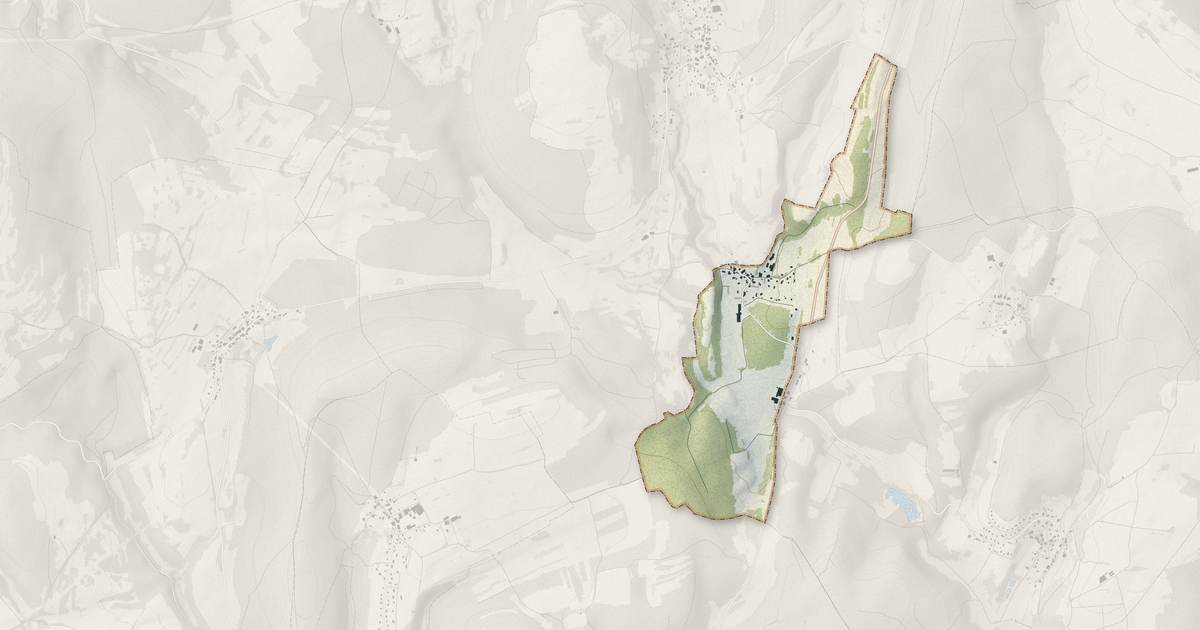 Portrait cartographique de Faimbe : relief, eau, forêts, bâti et voies, calculés à partir des données de l'IGN
