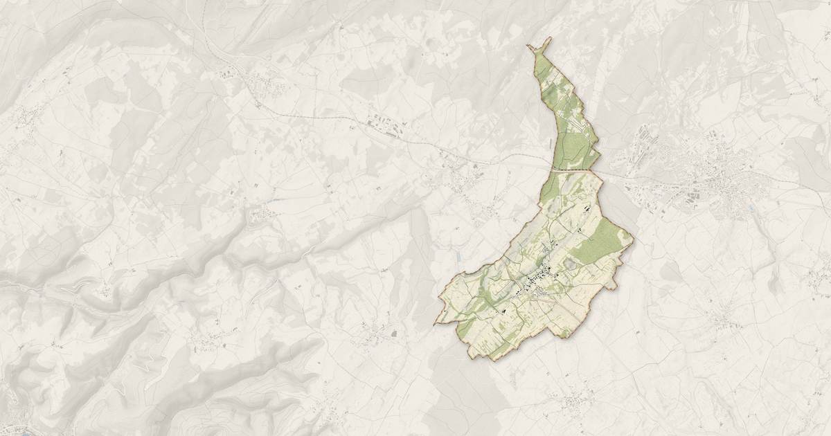 Portrait cartographique de Fallerans : relief, eau, forêts, bâti et voies, calculés à partir des données de l'IGN