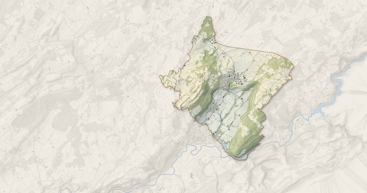 Portrait cartographique de Les Fins : relief, eau, forêts, bâti et voies, calculés à partir des données de l'IGN