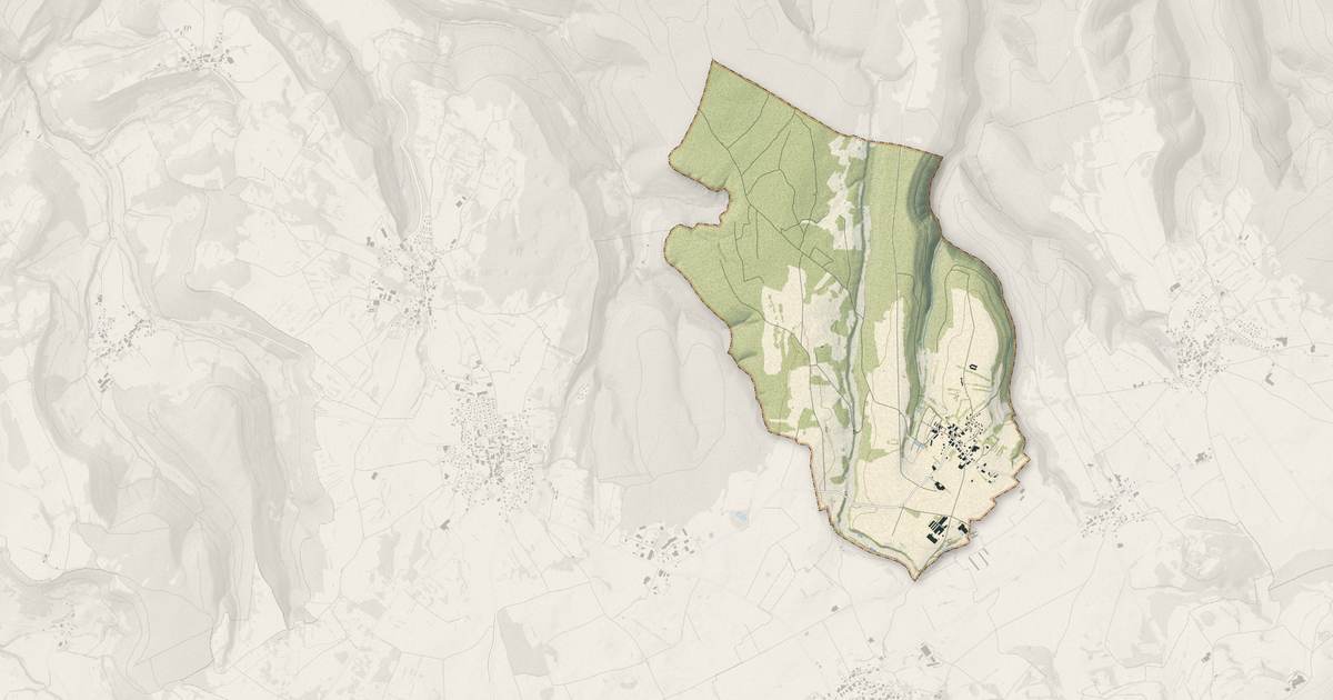 Portrait cartographique de Flagey : relief, eau, forêts, bâti et voies, calculés à partir des données de l'IGN