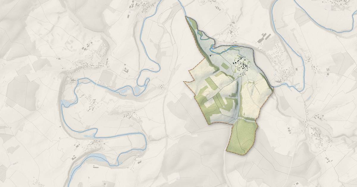 Portrait cartographique de Flagey-Rigney : relief, eau, forêts, bâti et voies, calculés à partir des données de l'IGN