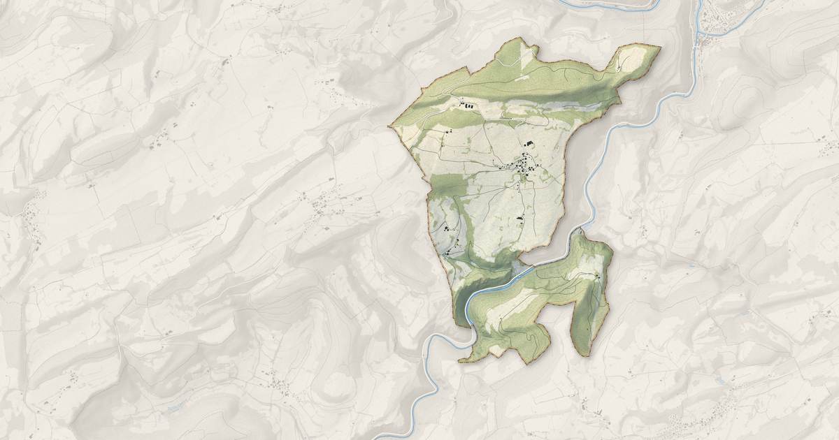 Portrait cartographique de Fleurey : relief, eau, forêts, bâti et voies, calculés à partir des données de l'IGN