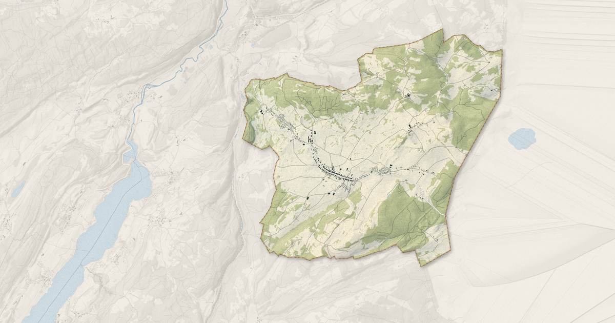 Portrait cartographique de Les Fourgs : relief, eau, forêts, bâti et voies, calculés à partir des données de l'IGN