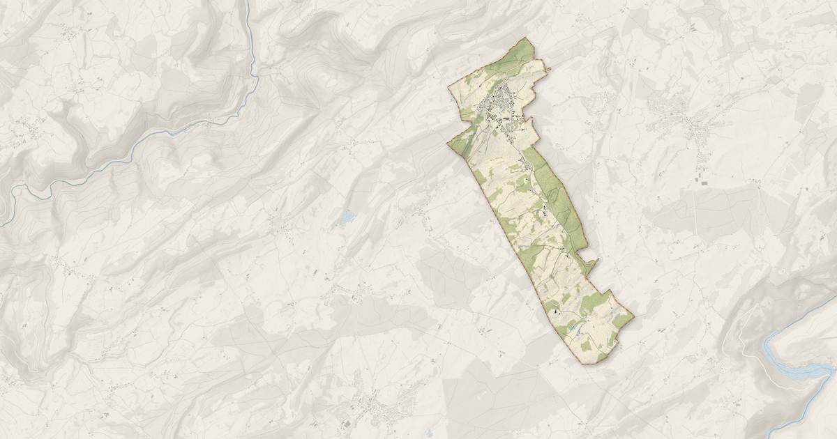 Portrait cartographique de Frambouhans : relief, eau, forêts, bâti et voies, calculés à partir des données de l'IGN