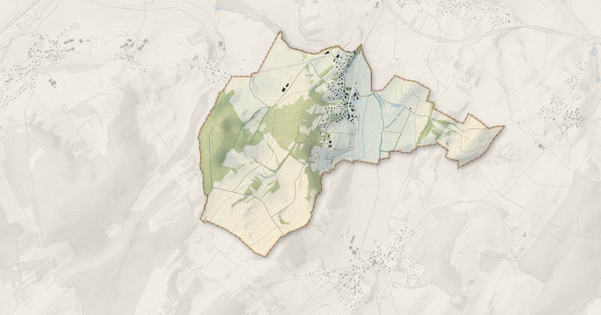 Portrait cartographique de Franey : relief, eau, forêts, bâti et voies, calculés à partir des données de l'IGN
