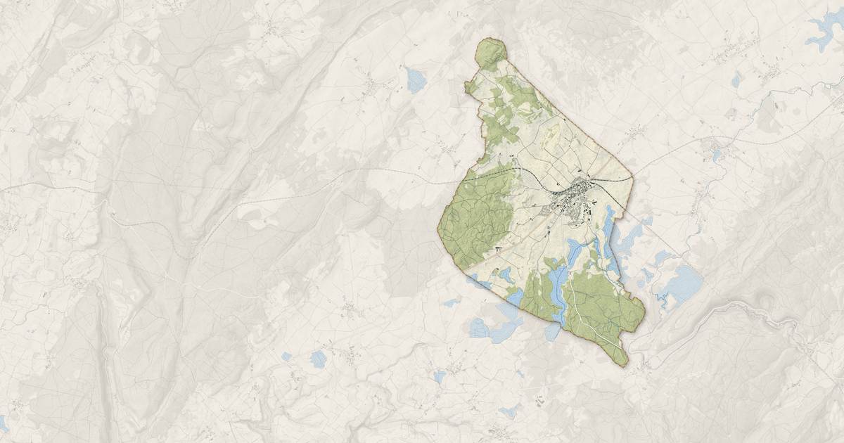 Portrait cartographique de Frasne : relief, eau, forêts, bâti et voies, calculés à partir des données de l'IGN