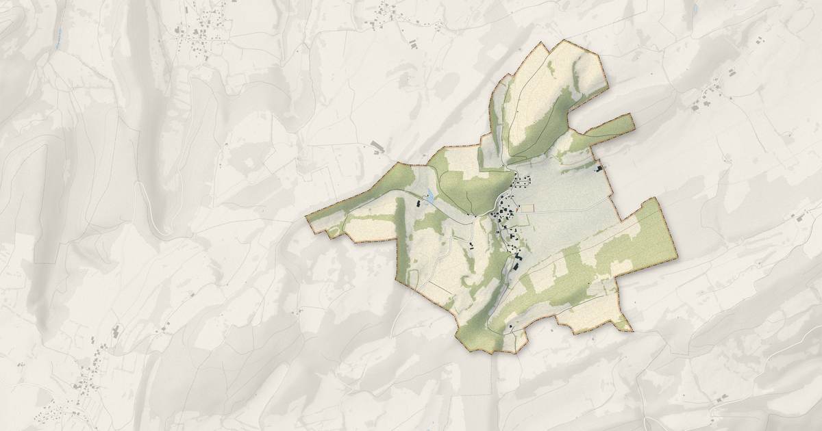 Portrait cartographique de Froidevaux : relief, eau, forêts, bâti et voies, calculés à partir des données de l'IGN
