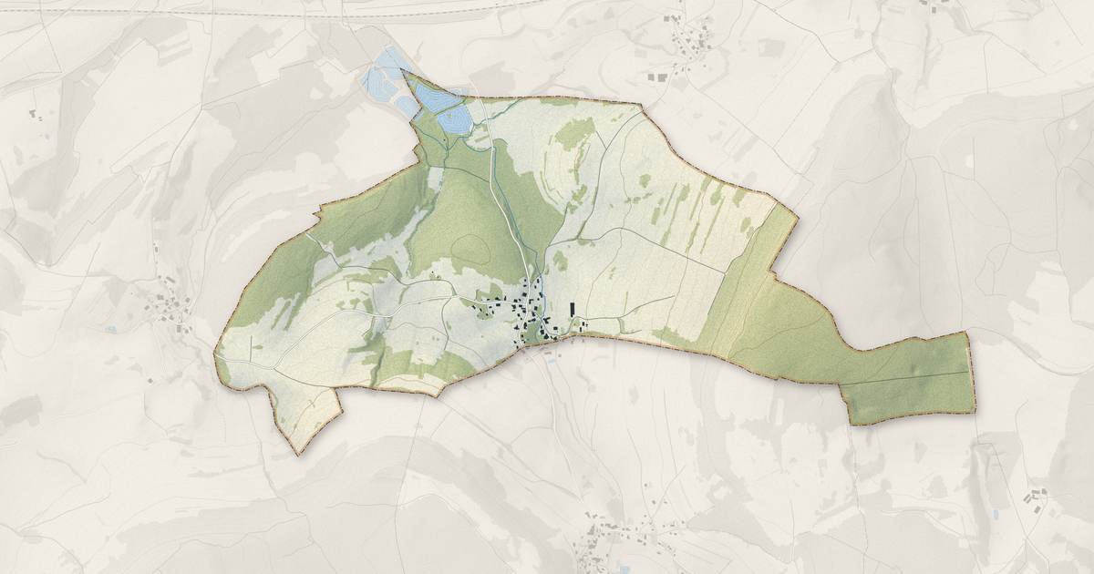 Portrait cartographique de Gémonval : relief, eau, forêts, bâti et voies, calculés à partir des données de l'IGN