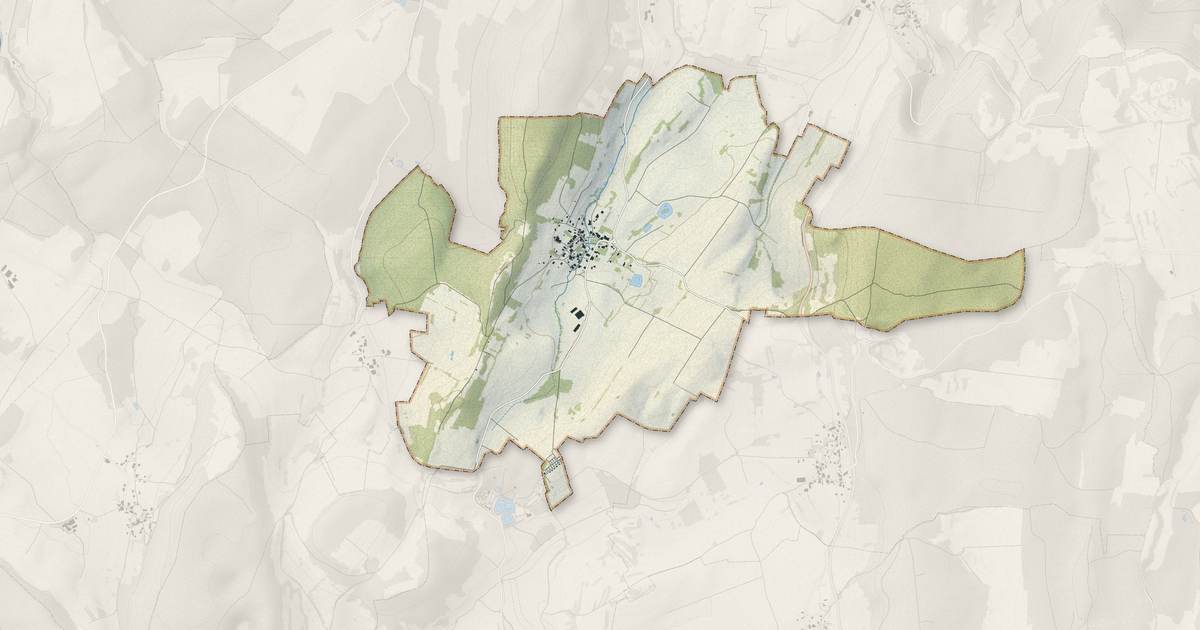Portrait cartographique de Gouhelans : relief, eau, forêts, bâti et voies, calculés à partir des données de l'IGN