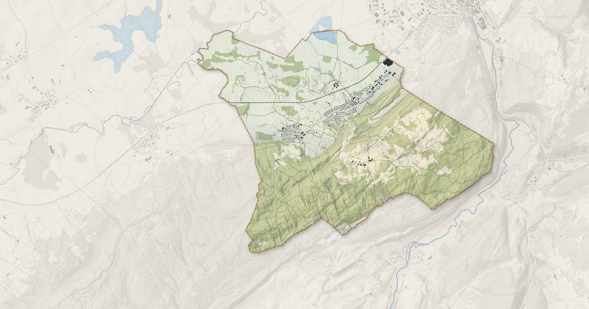 Portrait cartographique de Granges-Narboz : relief, eau, forêts, bâti et voies, calculés à partir des données de l'IGN