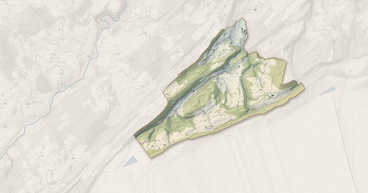 Portrait cartographique de Les Gras : relief, eau, forêts, bâti et voies, calculés à partir des données de l'IGN