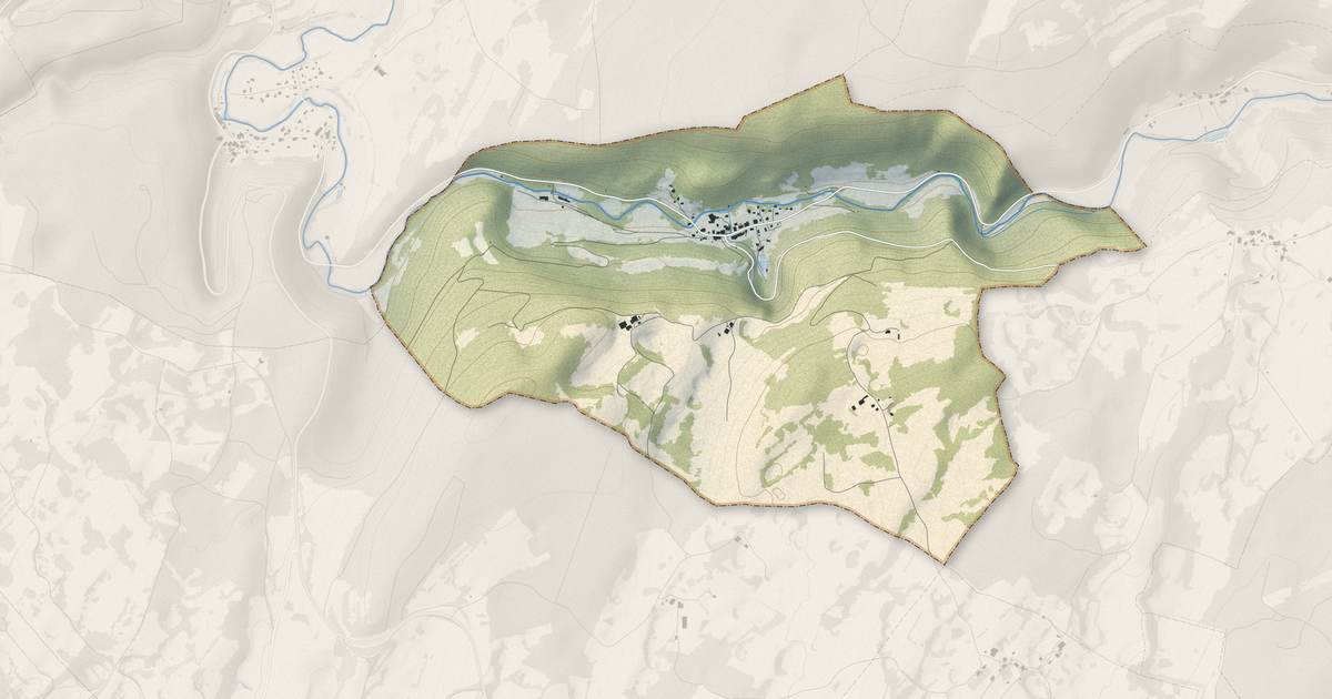 Portrait cartographique de Guillon-les-Bains : relief, eau, forêts, bâti et voies, calculés à partir des données de l'IGN