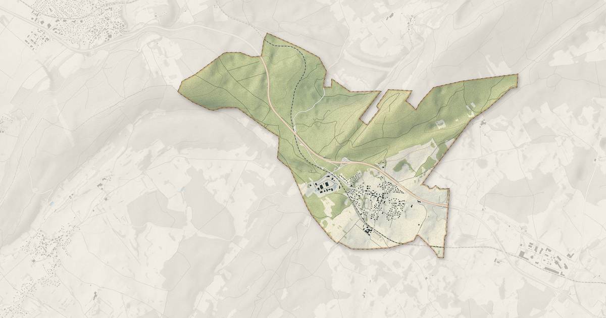 Portrait cartographique de L'Hôpital-du-Grosbois : relief, eau, forêts, bâti et voies, calculés à partir des données de l'IGN