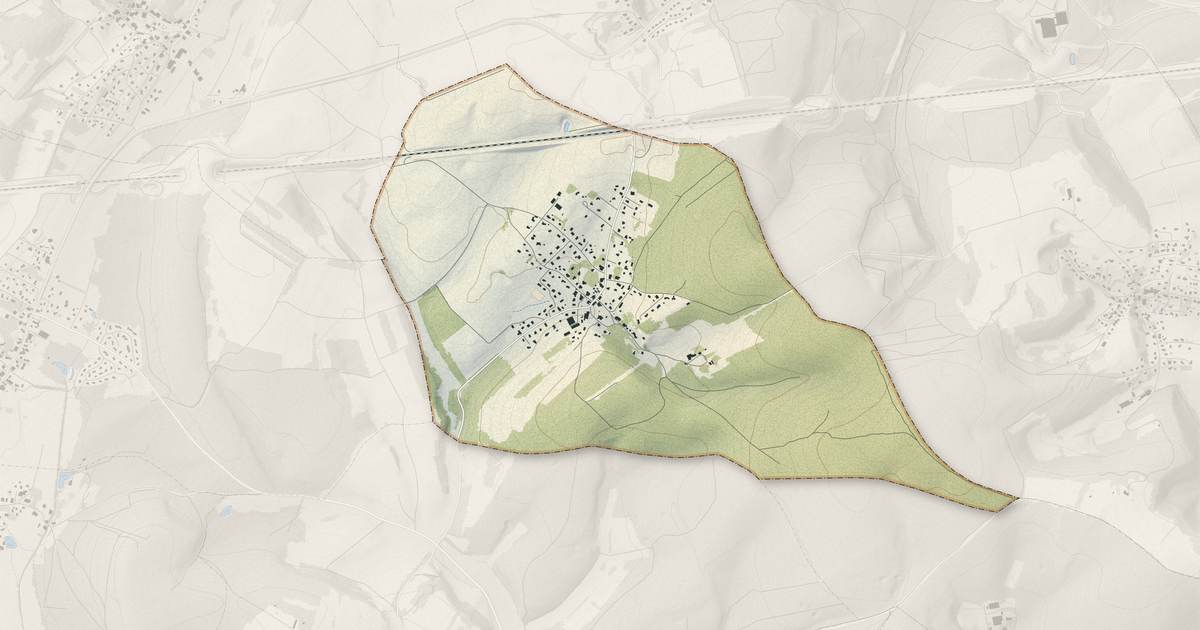 Portrait cartographique de Laire : relief, eau, forêts, bâti et voies, calculés à partir des données de l'IGN