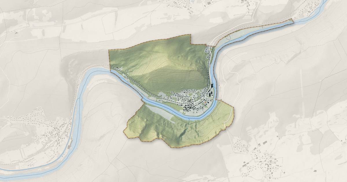Portrait cartographique de Laissey : relief, eau, forêts, bâti et voies, calculés à partir des données de l'IGN