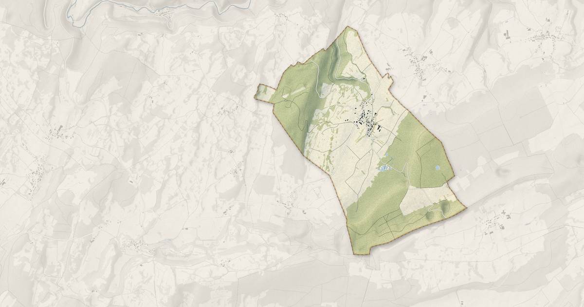 Portrait cartographique de Lanans : relief, eau, forêts, bâti et voies, calculés à partir des données de l'IGN