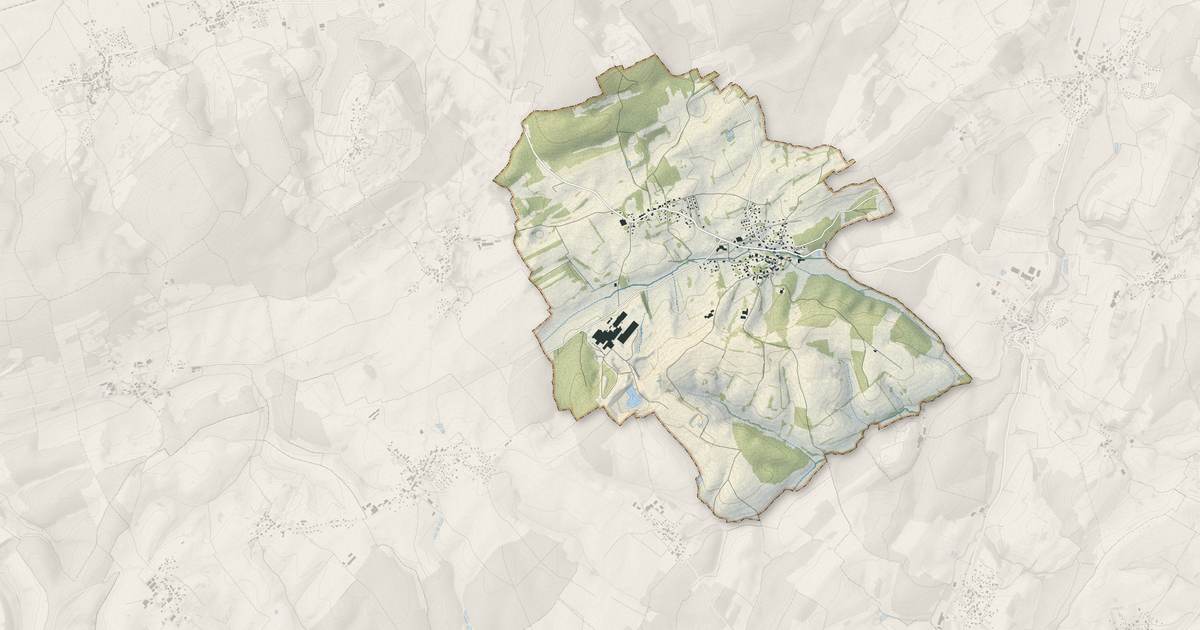 Portrait cartographique de Lantenne-Vertière : relief, eau, forêts, bâti et voies, calculés à partir des données de l'IGN