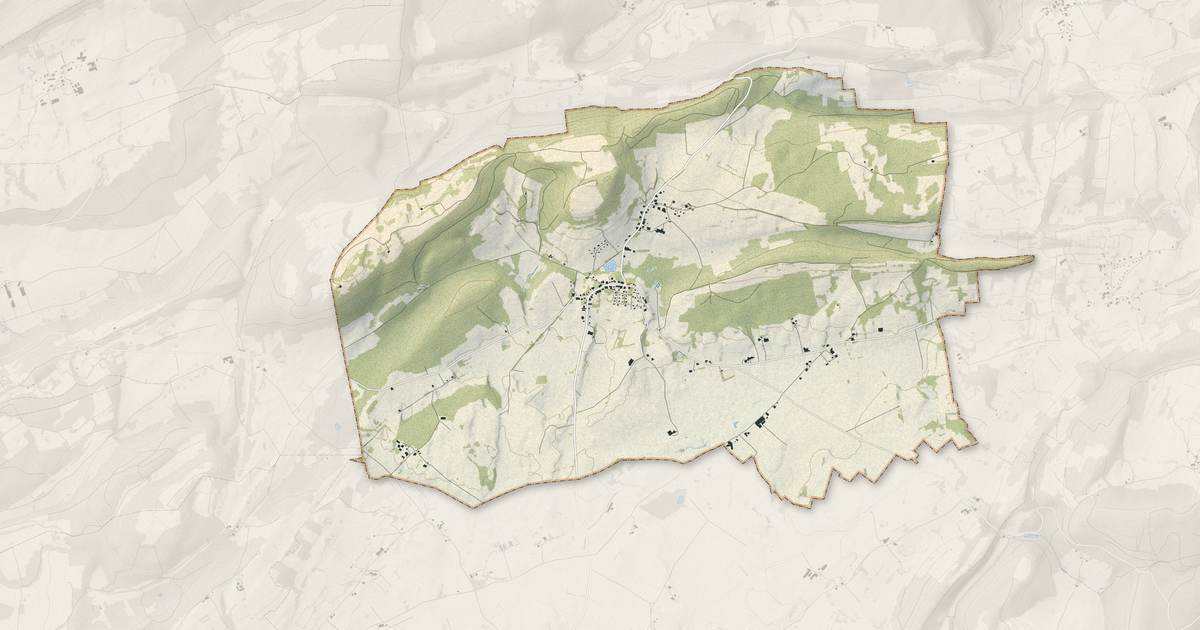 Portrait cartographique de Laviron : relief, eau, forêts, bâti et voies, calculés à partir des données de l'IGN