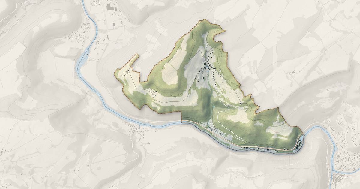 Portrait cartographique de Liebvillers : relief, eau, forêts, bâti et voies, calculés à partir des données de l'IGN