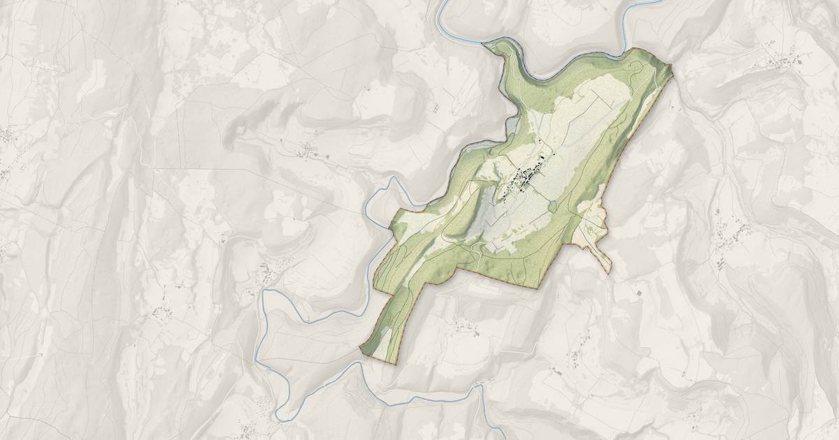 Portrait cartographique de Lizine : relief, eau, forêts, bâti et voies, calculés à partir des données de l'IGN