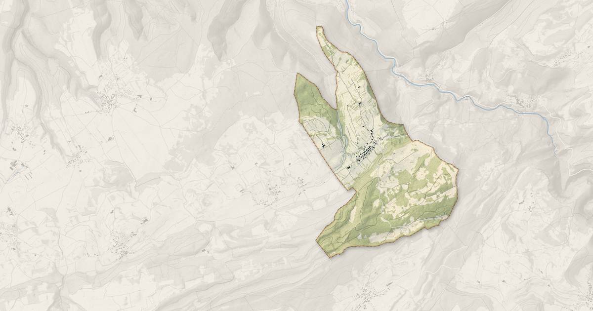 Portrait cartographique de Longeville : relief, eau, forêts, bâti et voies, calculés à partir des données de l'IGN