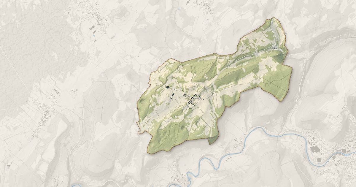 Portrait cartographique de Malbrans : relief, eau, forêts, bâti et voies, calculés à partir des données de l'IGN