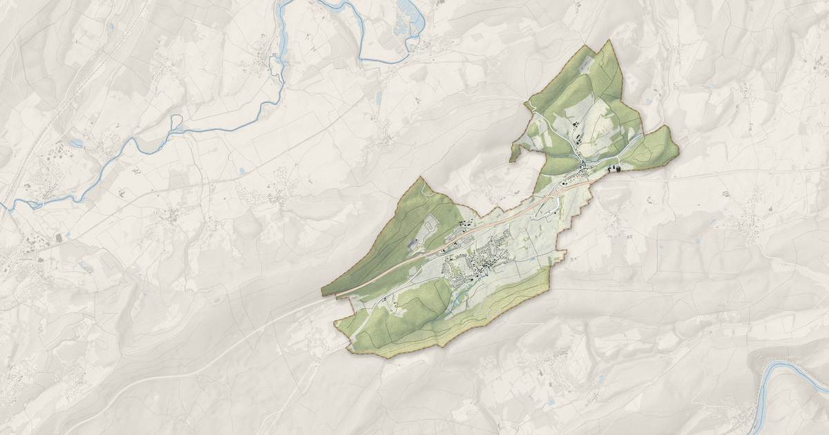 Portrait cartographique de Marchaux-Chaudefontaine : relief, eau, forêts, bâti et voies, calculés à partir des données de l'IGN