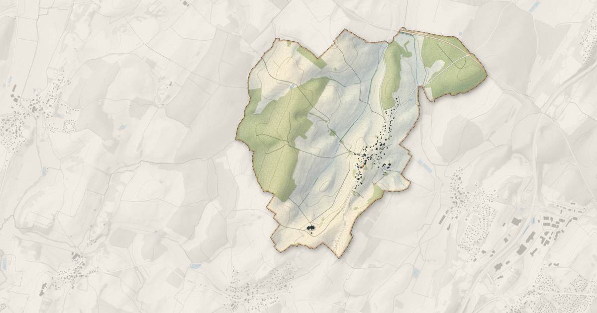 Portrait cartographique de Mazerolles-le-Salin : relief, eau, forêts, bâti et voies, calculés à partir des données de l'IGN