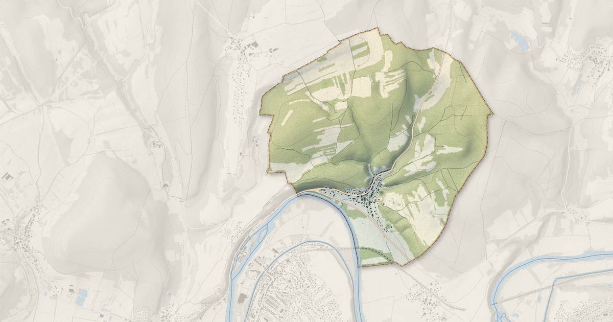 Portrait cartographique de Médière : relief, eau, forêts, bâti et voies, calculés à partir des données de l'IGN