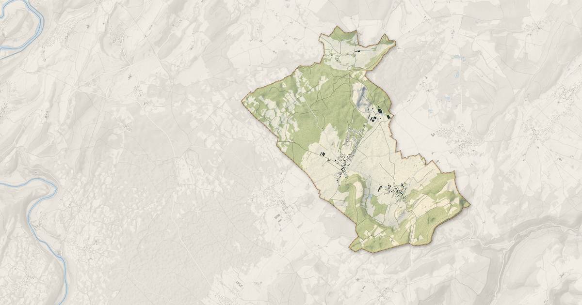 Portrait cartographique de Les Monts-Ronds : relief, eau, forêts, bâti et voies, calculés à partir des données de l'IGN